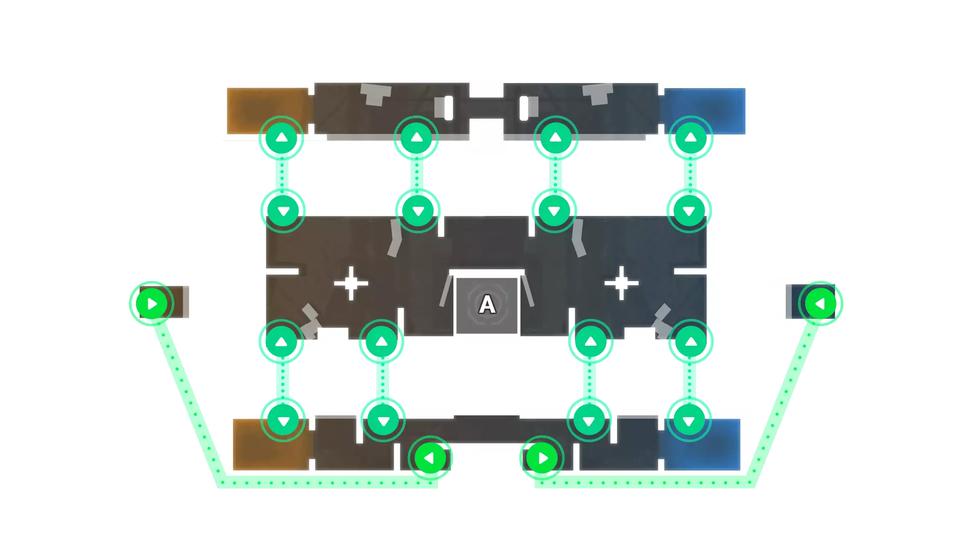 Artefact - Tactical 2D Top-Down Map with Spawn Points and Objectives - EVA VR Strategy Guide